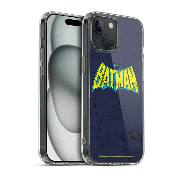 Batman DC Comics Logos Classic Distressed Look Soft Gel Case for Apple iPhone 15 & MagSafe