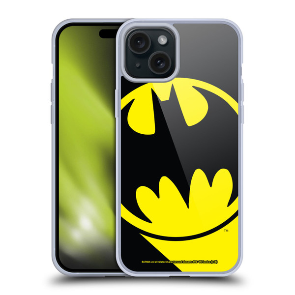 Batman DC Comics Logos Bat Signal Soft Gel Case for Apple iPhone 15 Plus & MagSafe