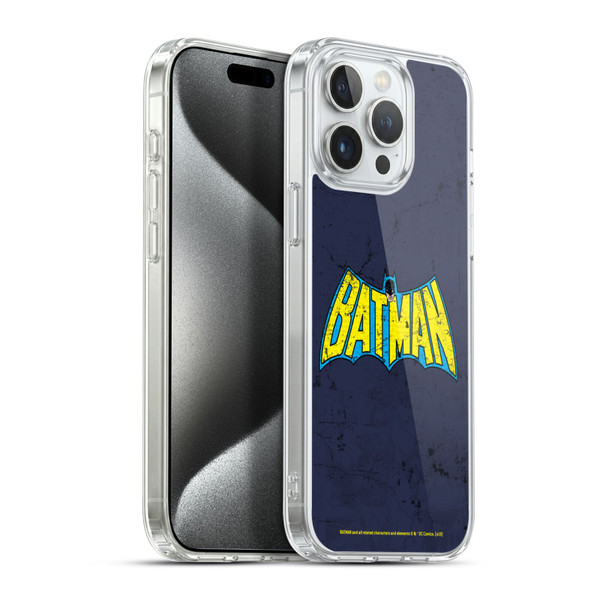 Batman DC Comics Logos Classic Distressed Look Soft Gel Case for Apple iPhone 15 Pro Max & MagSafe