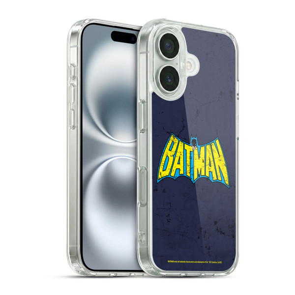 Batman DC Comics Logos Classic Distressed Look Soft Gel Case for Apple iPhone 16 & MagSafe