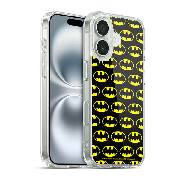 Batman DC Comics Logos Patterns Soft Gel Case for Apple iPhone 16 & MagSafe