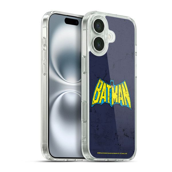 Batman DC Comics Logos Classic Distressed Look Soft Gel Case for Apple iPhone 16 Plus & MagSafe