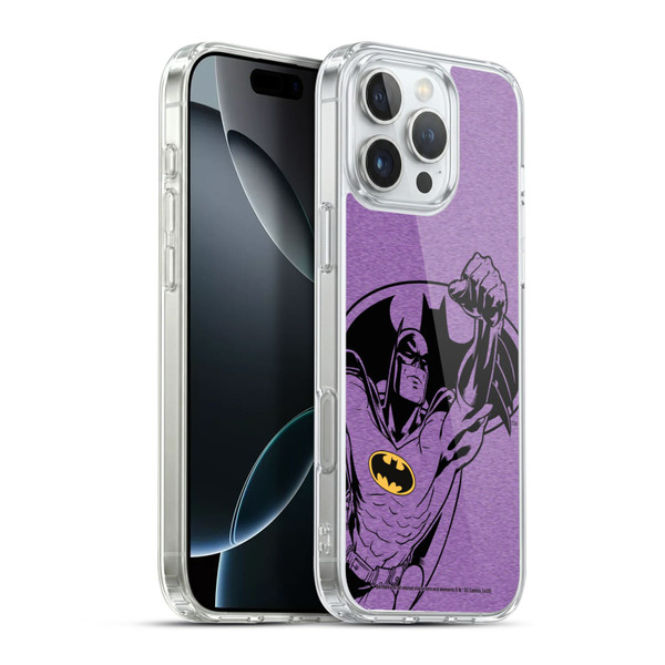 Batman DC Comics Logos Purple Soft Gel Case for Apple iPhone 16 Pro Max & MagSafe