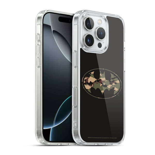 Batman DC Comics Logos Camouflage Soft Gel Case for Apple iPhone 16 Pro & MagSafe