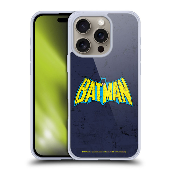 Batman DC Comics Logos Classic Distressed Look Soft Gel Case for Apple iPhone 16 Pro & MagSafe