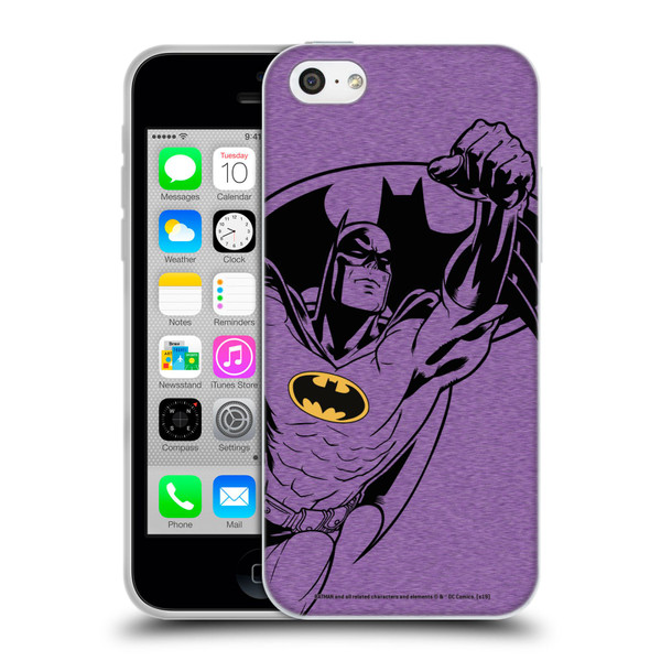 Batman DC Comics Logos Purple Soft Gel Case for Apple iPhone 5c
