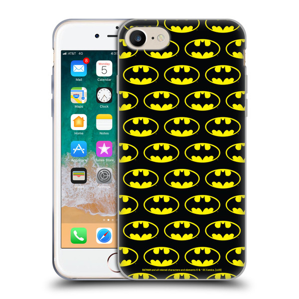 Batman DC Comics Logos Patterns Soft Gel Case for Apple iPhone 7 / 8 / SE 2020 & 2022 & MagSafe