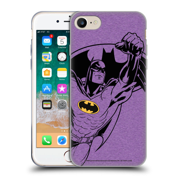 Batman DC Comics Logos Purple Soft Gel Case for Apple iPhone 7 / 8 / SE 2020 & 2022 & MagSafe