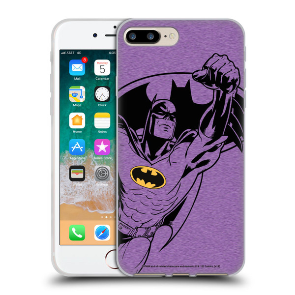 Batman DC Comics Logos Purple Soft Gel Case for Apple iPhone 7 Plus / iPhone 8 Plus & MagSafe