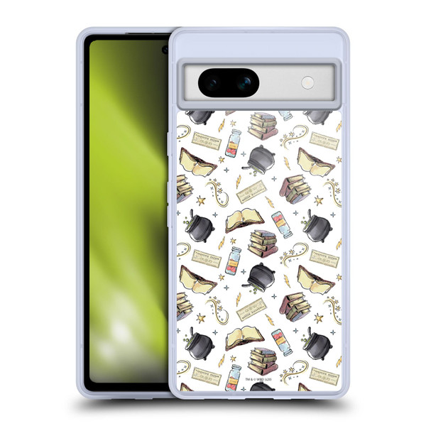 Harry Potter Deathly Hallows XIII Hogwarts Pattern Soft Gel Case for Google Pixel 7a