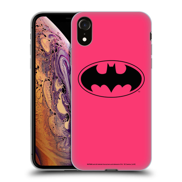 Batman DC Comics Logos Pink Soft Gel Case for Apple iPhone XR