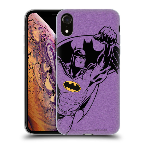 Batman DC Comics Logos Purple Soft Gel Case for Apple iPhone XR