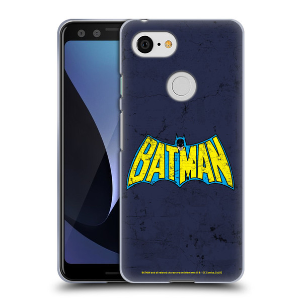 Batman DC Comics Logos Classic Distressed Look Soft Gel Case for Google Pixel 3