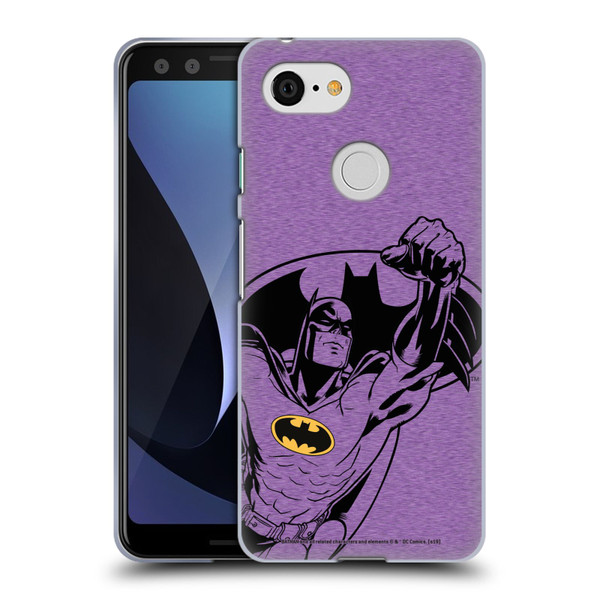 Batman DC Comics Logos Purple Soft Gel Case for Google Pixel 3
