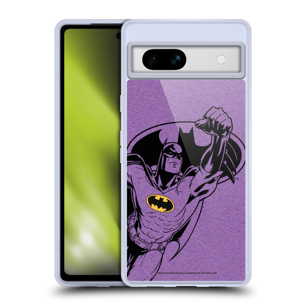Batman DC Comics Logos Purple Soft Gel Case for Google Pixel 7a