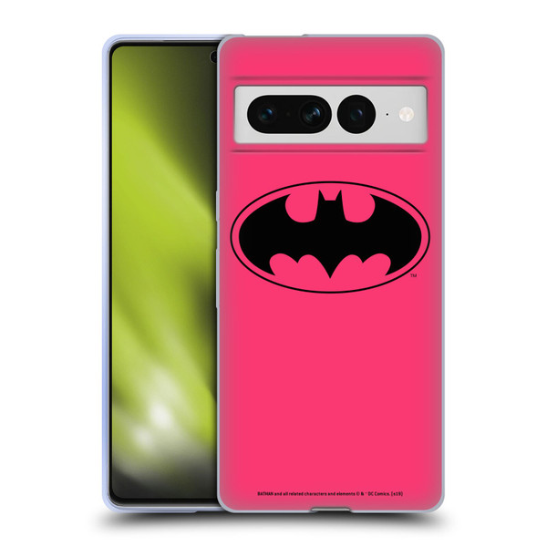 Batman DC Comics Logos Pink Soft Gel Case for Google Pixel 7 Pro