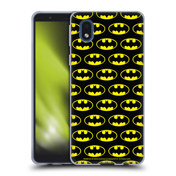 Batman DC Comics Logos Patterns Soft Gel Case for Samsung Galaxy A01 Core (2020)