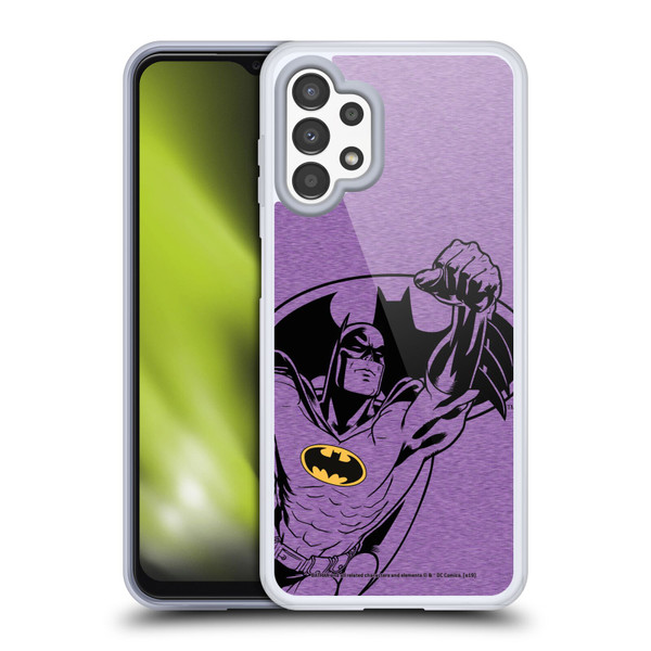 Batman DC Comics Logos Purple Soft Gel Case for Samsung Galaxy A13 (2022)