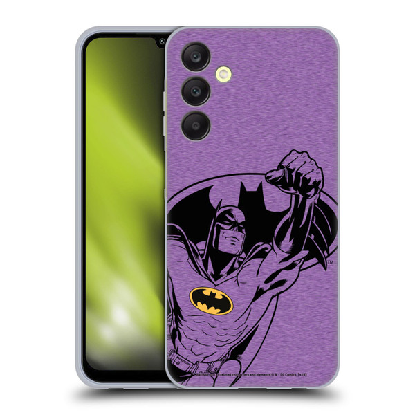 Batman DC Comics Logos Purple Soft Gel Case for Samsung Galaxy A25 5G