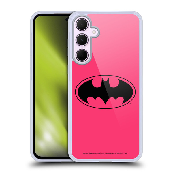 Batman DC Comics Logos Pink Soft Gel Case for Samsung Galaxy A35 5G