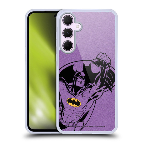 Batman DC Comics Logos Purple Soft Gel Case for Samsung Galaxy A35 5G