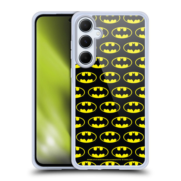 Batman DC Comics Logos Patterns Soft Gel Case for Samsung Galaxy A55 5G