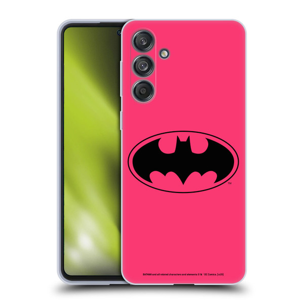 Batman DC Comics Logos Pink Soft Gel Case for Samsung Galaxy M55 5G