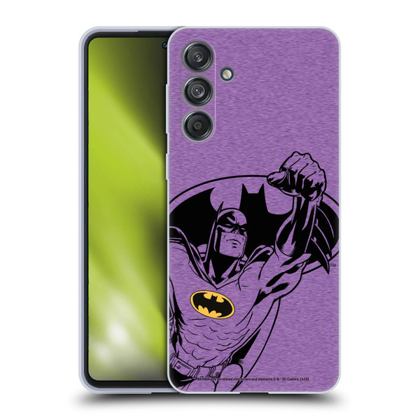 Batman DC Comics Logos Purple Soft Gel Case for Samsung Galaxy M55 5G