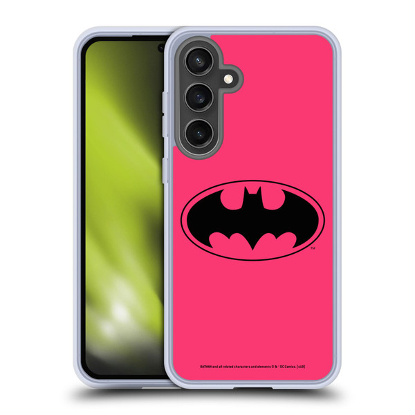 Batman DC Comics Logos Pink Soft Gel Case for Samsung Galaxy S24 FE & MagSafe