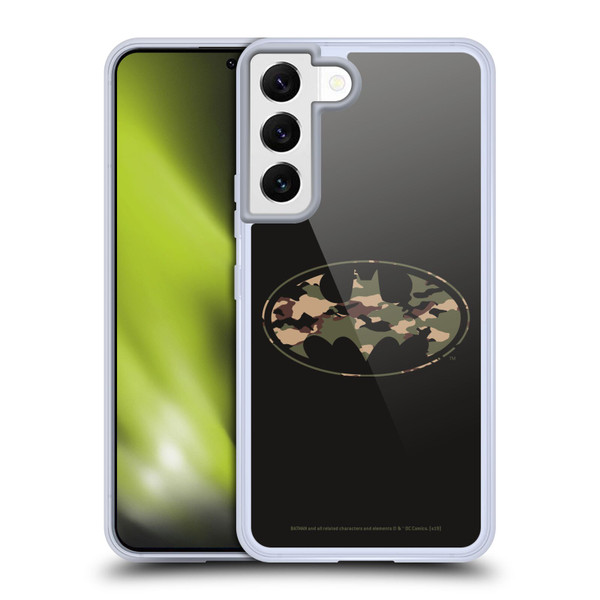 Batman DC Comics Logos Camouflage Soft Gel Case for Samsung Galaxy S22 5G & MagSafe