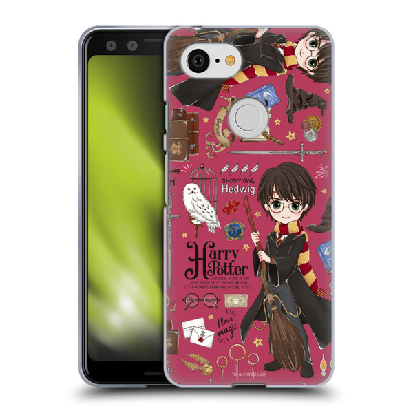 Harry Potter Deathly Hallows XXXVII Harry Pattern Soft Gel Case for Google Pixel 3