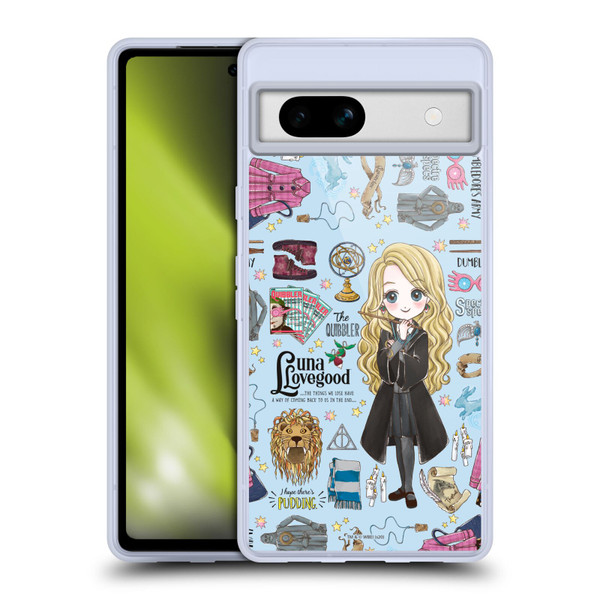 Harry Potter Deathly Hallows XXXVII Luna Pattern Soft Gel Case for Google Pixel 7a