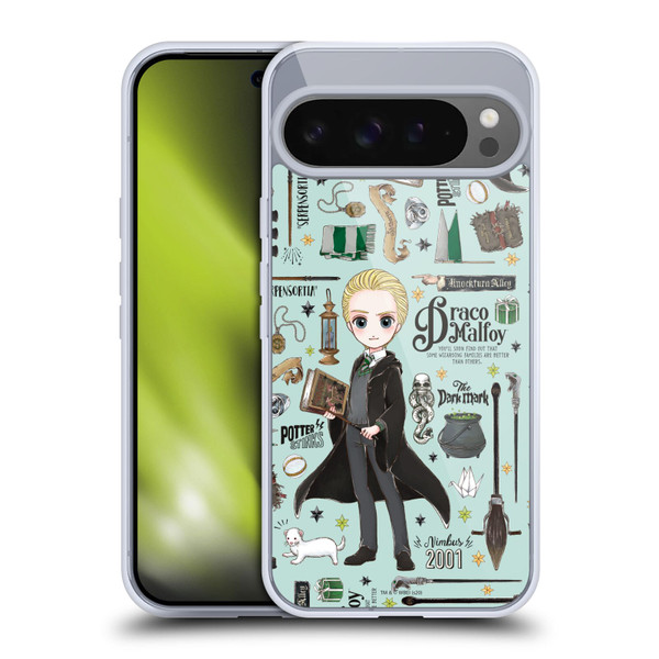 Harry Potter Deathly Hallows XXXVII Draco Pattern Soft Gel Case for Google Pixel 9 Pro XL