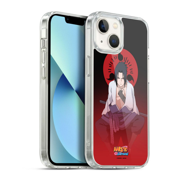 Naruto Shippuden Character Art Sasuke Uchiha Soft Gel Case for Apple iPhone 13