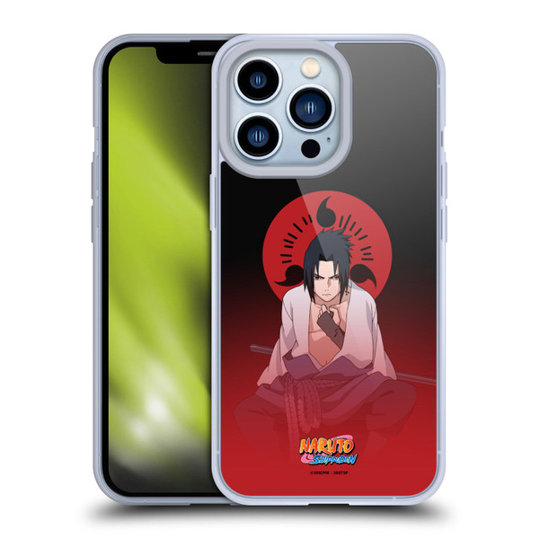 Naruto Shippuden Character Art Sasuke Uchiha Soft Gel Case for Apple iPhone 13 Pro & MagSafe