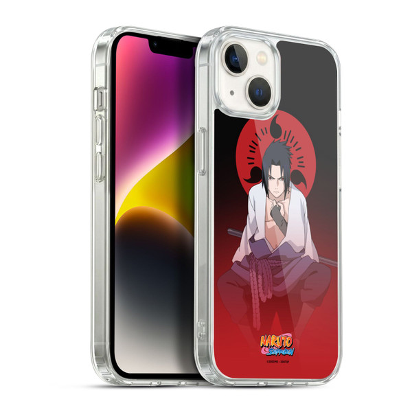 Naruto Shippuden Character Art Sasuke Uchiha Soft Gel Case for Apple iPhone 14 Plus & MagSafe