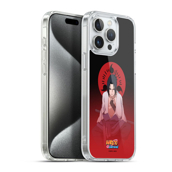 Naruto Shippuden Character Art Sasuke Uchiha Soft Gel Case for Apple iPhone 15 Pro Max & MagSafe