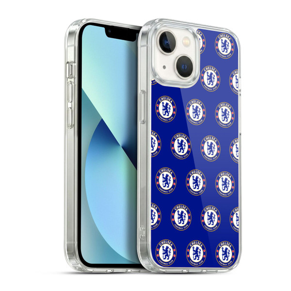 Chelsea Football Club Crest Pattern Soft Gel Case for Apple iPhone 13