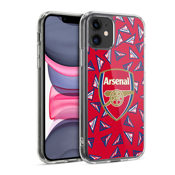 Arsenal FC Logos Geometric Pattern Soft Gel Case for Apple iPhone 11