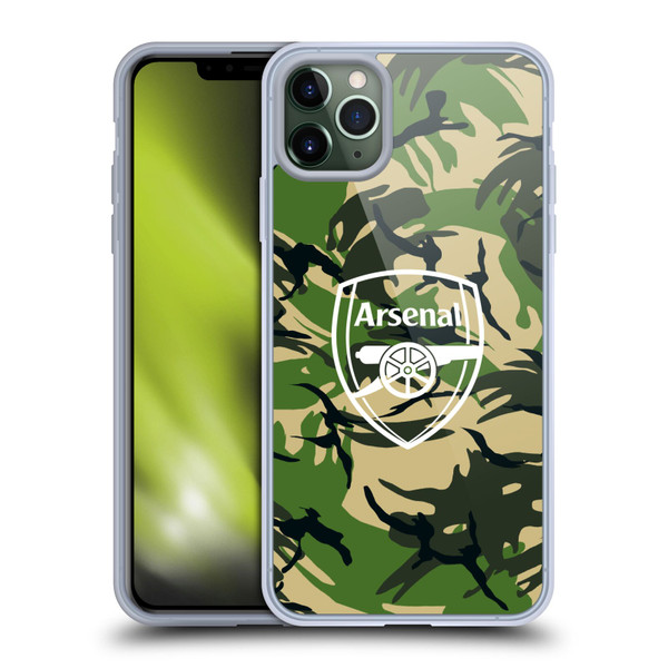 Arsenal FC Logos Camouflage Disruptive Pattern Soft Gel Case for Apple iPhone 11 Pro Max & MagSafe