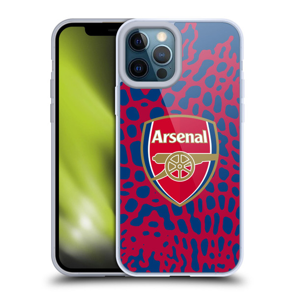 Arsenal FC Logos Animal Pattern Soft Gel Case for Apple iPhone 12 Pro Max & MagSafe