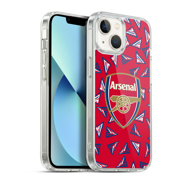Arsenal FC Logos Geometric Pattern Soft Gel Case for Apple iPhone 13