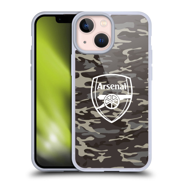 Arsenal FC Logos Camouflage Soft Gel Case for Apple iPhone 13 Mini & MagSafe