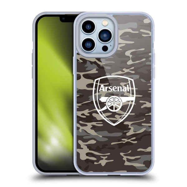 Arsenal FC Logos Camouflage Soft Gel Case for Apple iPhone 13 Pro Max