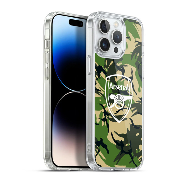Arsenal FC Logos Camouflage Disruptive Pattern Soft Gel Case for Apple iPhone 13 Pro Max & MagSafe