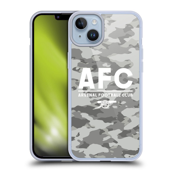 Arsenal FC Logos Camouflage Winter Soft Gel Case for Apple iPhone 14 Plus
