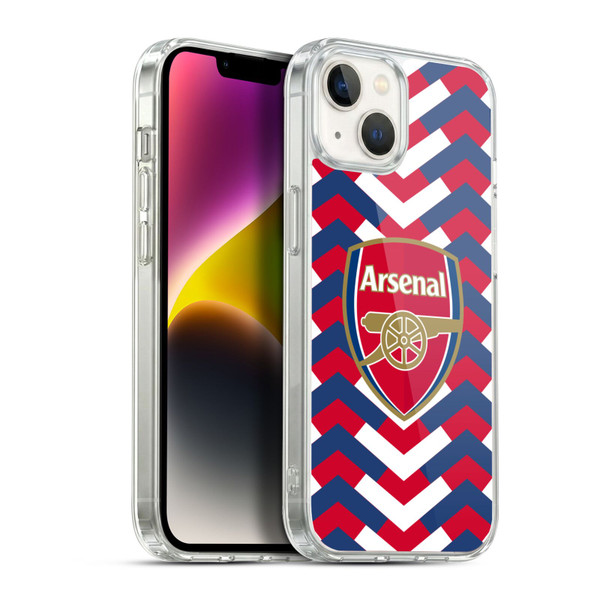 Arsenal FC Logos Zigzag Soft Gel Case for Apple iPhone 14 Plus & MagSafe