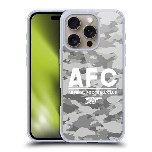 Arsenal FC Logos Camouflage Winter Soft Gel Case for Apple iPhone 16 Pro