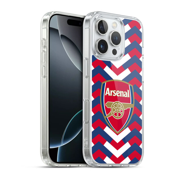 Arsenal FC Logos Zigzag Soft Gel Case for Apple iPhone 16 Pro & MagSafe