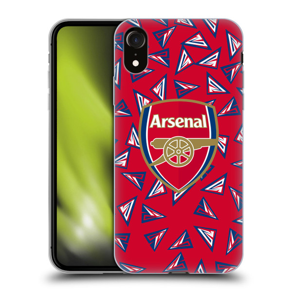 Arsenal FC Logos Geometric Pattern Soft Gel Case for Apple iPhone XR